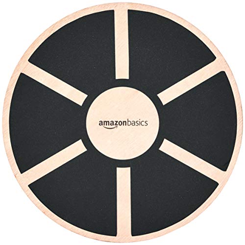 Amazon Basics Wood Wobble Balance Trainer Board, Slip Resistant, for Exercise and Core Strength, 265 lb Weight Capacity, Black