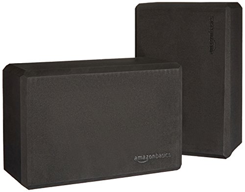 Amazon Basics Yoga Block, Set of 2, 4 X 9 X 6", Black