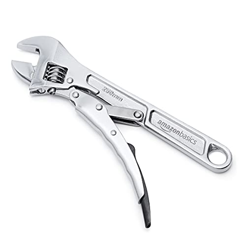 Amazon Basics 10 inch Locking Adjustable Wrench, Precision Machined, Rust Resistant, 2.7 inch x 0.75 inch view 2