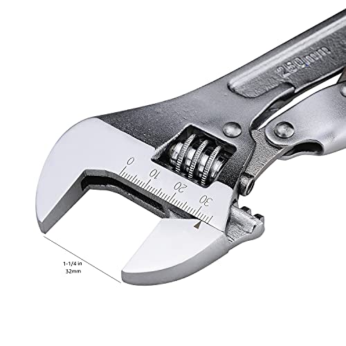 Amazon Basics 10 inch Locking Adjustable Wrench, Precision Machined, Rust Resistant, 2.7 inch x 0.75 inch view 3