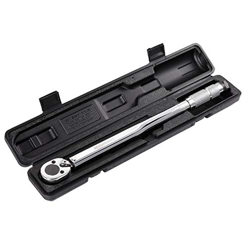 Amazon Basics 1/2-inch Drive Click Torque Wrench, 20-150 foot-lb, 27.1-203.5 Nm, Sturdy Construction with Storage Case view 2
