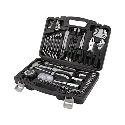 Amazon Basics 131-Piece General Household Hand Tool Set with Storage Case for Home Repair, Portable