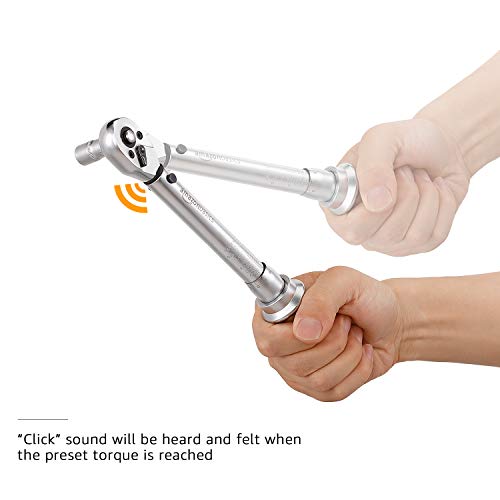 Amazon Basics 1/4-Inch Drive Click Torque Wrench - 20-150 Inch-lb, 2.5-15 Nm