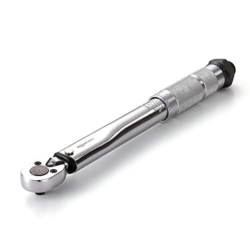 Amazon Basics 1/4-Inch Drive Click Torque Wrench, 35-200 in.-lb/3.95-22.5 Nm, Adjustable Ratchet with High Contrast Dual Range Scales, Steel Construction