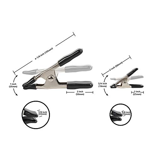 Amazon Basics 20-Piece Steel Spring Clamp Set, 15 Pack of 3/4-inch, 5 Pack of 1-inch, Black/Silver