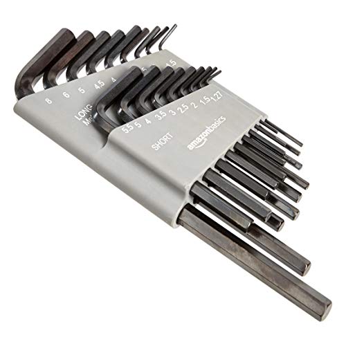 Amazon Basics 36-Piece Allen Wrench/Hex Key Set, SAE & Metric Sizes, Chrome Vanadium Steel with Long Arm, 2 Organized Storage Cases view 2