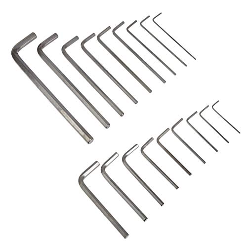 Amazon Basics 36-Piece Allen Wrench/Hex Key Set, SAE & Metric Sizes, Chrome Vanadium Steel with Long Arm, 2 Organized Storage Cases view 3