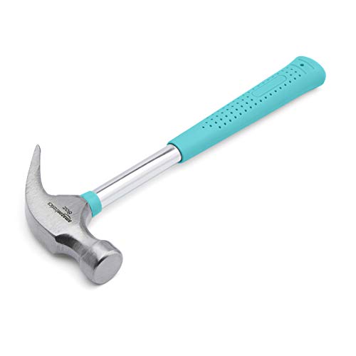 Amazon Basics 8 oz Claw Hammer with Shock Reduction, No-Slip Grip, Turquoise view 2
