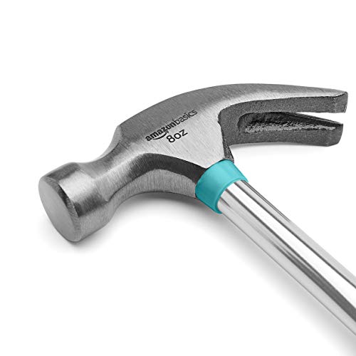 Amazon Basics 8 oz Claw Hammer with Shock Reduction, No-Slip Grip, Turquoise view 3