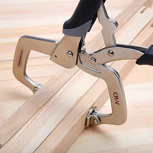 Amazon Basics Adjustable Metal Face Clamps for Woodworking, Welding, or Repairs, 11-inch, Pack of 2, Black/Silver