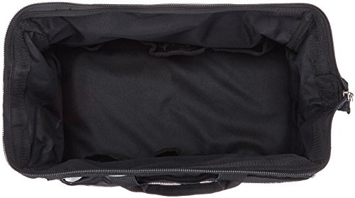 Amazon Basics Durable Wear-Resistant Tool Storage Bag with Adjustable Shoulder Strap, Portable Tool Organizer, 16 in, Black & Grey view 3