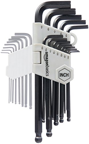 Amazon Basics Hex Key Allen Wrench, Long Arm, Ball End, Metric and Standard Sizes, Chrome Vanadium Steel, 26-Piece with Storage Case view 3