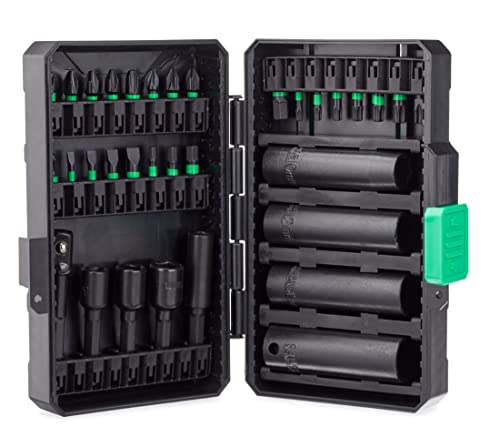 Amazon Basics Impact Driver Bit Set, 33-Piece with S2 Steel, Nut Drivers and Sockets view 2