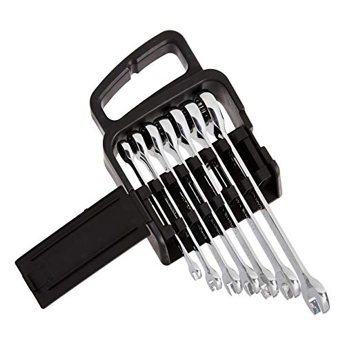 Amazon Basics Metric Ratcheting Combination Wrench Set, 7-Piece, Chrome Vanadium Steel, 72-Tooth, 8mm, 10mm, 12mm, 13mm, 14mm, 15mm, 17mm view 2