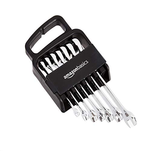 Amazon Basics Metric Ratcheting Combination Wrench Set, 7-Piece, Chrome Vanadium Steel, 72-Tooth, 8mm, 10mm, 12mm, 13mm, 14mm, 15mm, 17mm view 3