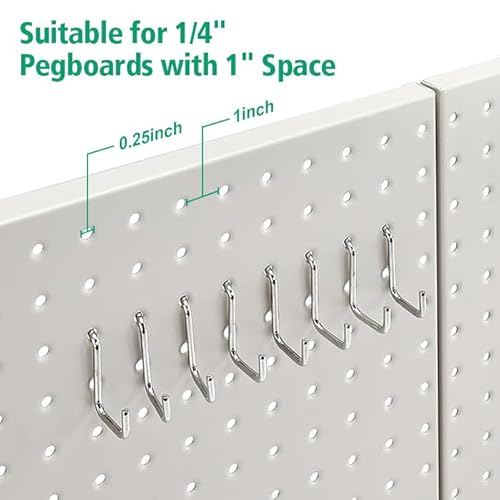 Amazon Basics Rectangular Metal Pegboard Wall Organizer, Tool Storage Organization System, Rust and Scratch Resistant, 48-Piece Kit, Gray view 2