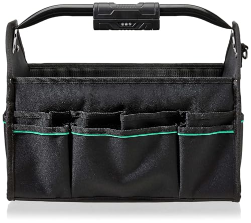 Amazon Basics Tool Bag Organizer with LED Light, 30 Pockets, Adjustable Shoulder Straps, Portable, Black view 3