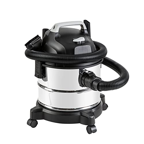 Amazon Basics Wet Dry Vacuum Cleaner, 4 gallon Shop, 3 HP Stainless Steel, Grey/Black