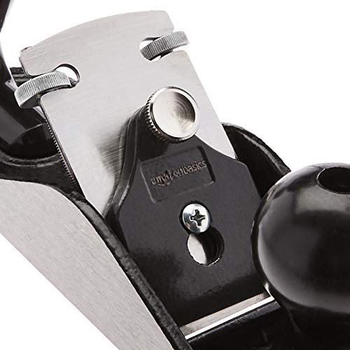 Amazon Basics Woodworking Hand Planer - No.4 Adjustable Bench Plane with 2-Inch Blade for Wood Smoothing, Grey/Black