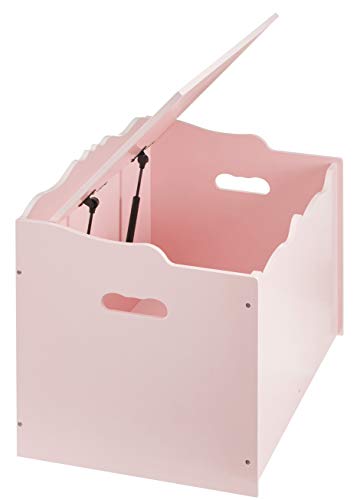 Amazon Basics Kids Toy Box, Wooden Organizer Storage Chest, Pink, 30" x 18" x 19"