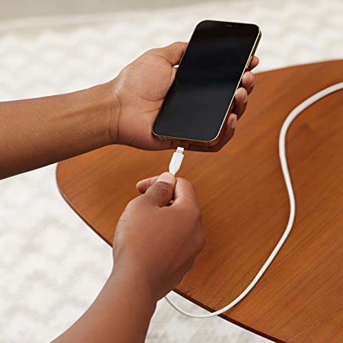 Amazon Basics 2-Pack Apple MFi Certified USB-A to Lightning Cable, High Speed Data Sync, Charger for iPhone 14 13 12 11 X Xs Pro, Pro Max, Plus, iPad, 3 Foot, White view 2