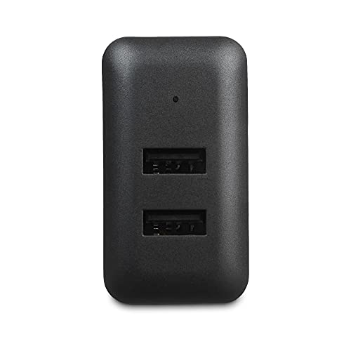 Amazon Basics 24W Two-Port USB-A Wall Charger (12W, 2.4A per port) for Phones (iPhone 16/15/14/13/12/11/X, Samsung, and more), non-PPS, Black