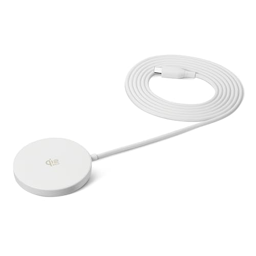 Amazon Basics 25W Qi2.2 Certified Wireless Charging Pad, MagSafe Compatible for iPhone 17/16/15/14/13/12, Magnetic Compatible for Android, Google Smartphones, White (Adapter Not Included)