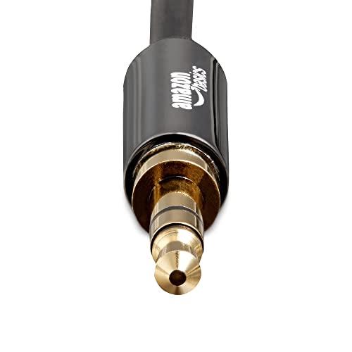 Amazon Basics 3.5mm Auxiliary Audio Cable for Stereo Speaker or Subwoofer with Gold-Plated Plugs, 8 Foot, Black