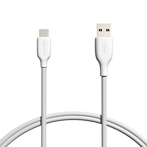 Amazon Basics USB-C to USB-A 2.0 Fast Charge and Data Transfer Cable, 480Mbps Speed, USB-IF Certified, for Apple iPhone 16/15, iPad, Samsung Galaxy, Tablets, Laptops, 3 foot, White