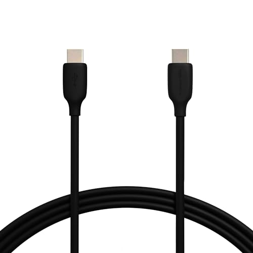 Amazon Basics USB-C to USB-C 2.0 Fast Charger Cable, 60W, 480Mbps Speed, USB-IF Certified, for Apple iPhone 16/15, iPad, Samsung Galaxy, Tablets, Laptops, 6 Foot, Black