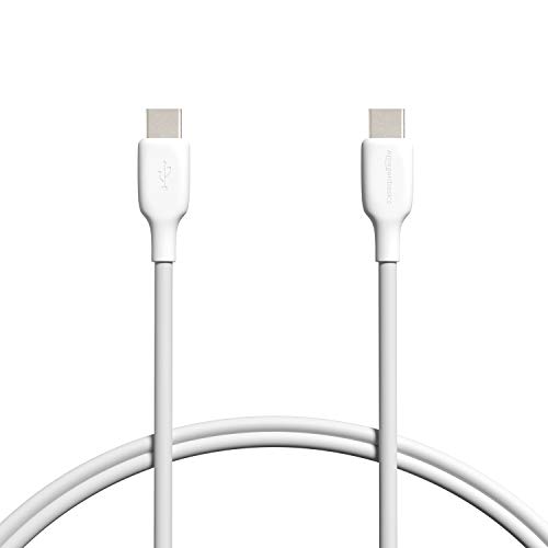 Amazon Basics USB-C to USB-C 2.0 Fast Charging Cable, 480Mbps Speed, USB-IF Certified, for Apple iPhone 16/15, iPad, Samsung Galaxy, Tablets, Laptops, 3 Foot, White